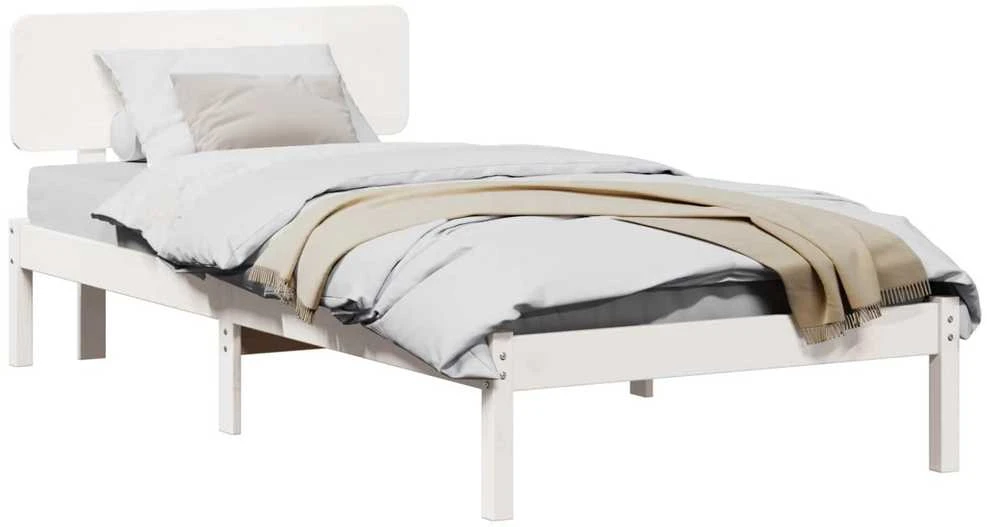 Lova Lovos rėmas Balta 100 x 200 cm Kietos pušies mediena