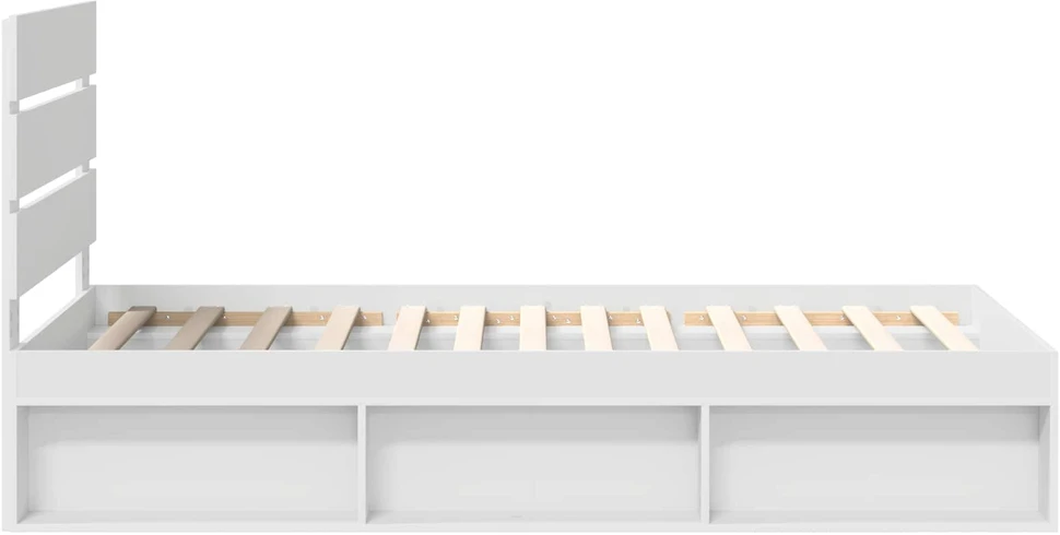 Lova Lovos rėmas Balta 100 x 200 cm Kietos pušies mediena