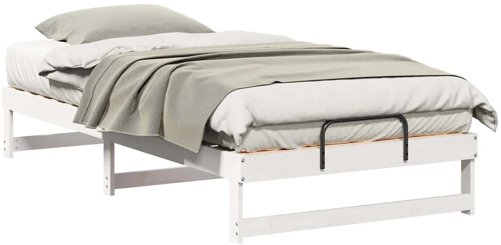 Lova Lovos rėmas Balta 100 x 210 cm Kietos pušies mediena