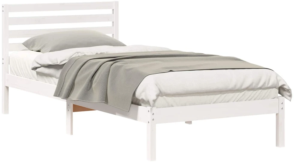 Lova Lovos rėmas Balta 100 x 210 cm Kietos pušies mediena