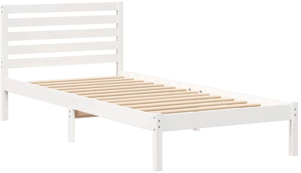 Lova Lovos rėmas Balta 100 x 210 cm Kietos pušies mediena