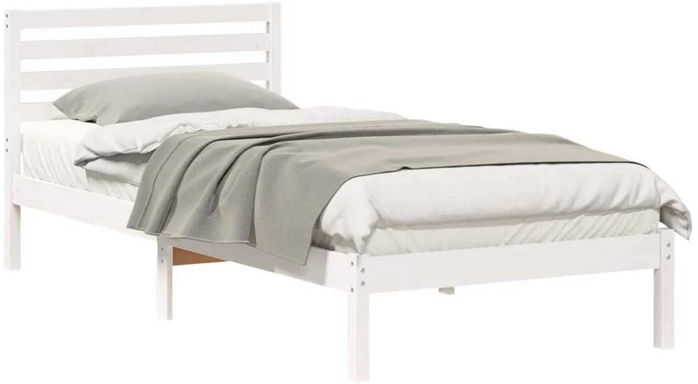 Lova Lovos rėmas Balta 100 x 210 cm Kietos pušies mediena