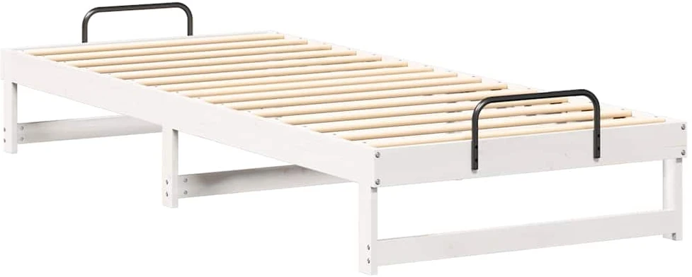 Lova Lovos rėmas Balta 100 x 220 cm Kietos pušies mediena