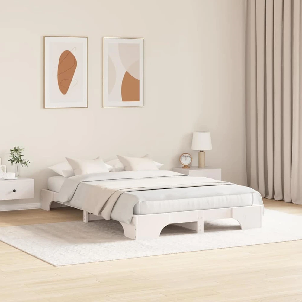 Lova Lovos rėmas Balta 120 x 190 cm Kietos pušies mediena