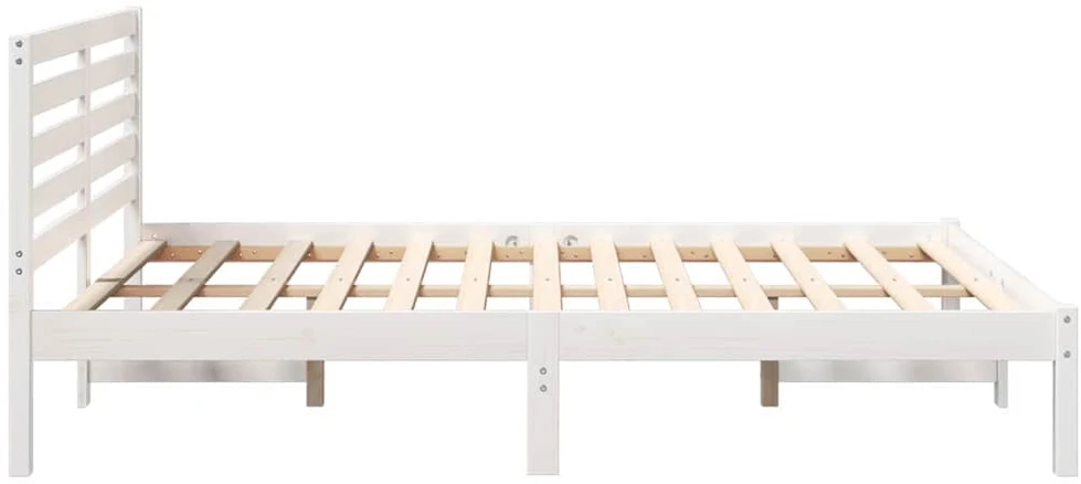 Lova Lovos rėmas Balta 120 x 200 cm Kietos pušies mediena