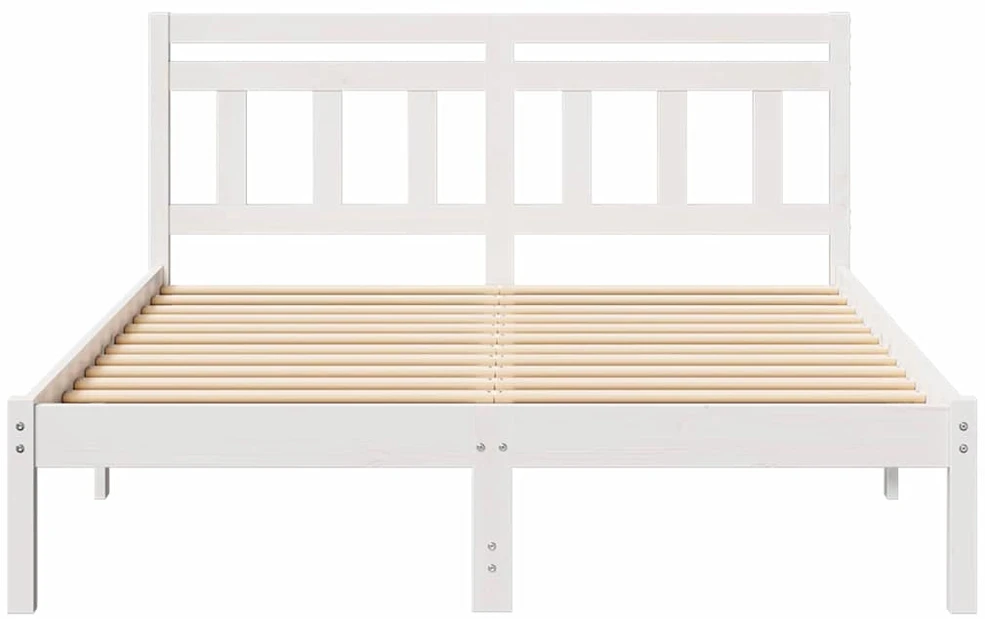 Lova Lovos rėmas Balta 120 x 200 cm Kietos pušies mediena