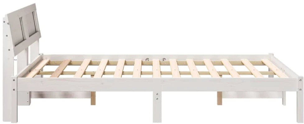 Lova Lovos rėmas Balta 135 x 190 cm Kietos pušies mediena