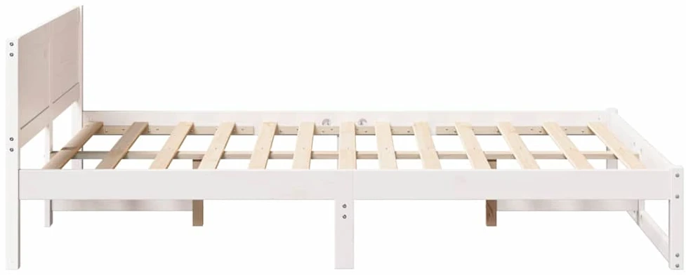 Lova Lovos rėmas Balta 135 x 190 cm Kietos pušies mediena