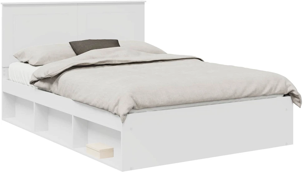 Lovos rėmas Balta 140 x 190 cm Kietos pušies mediena