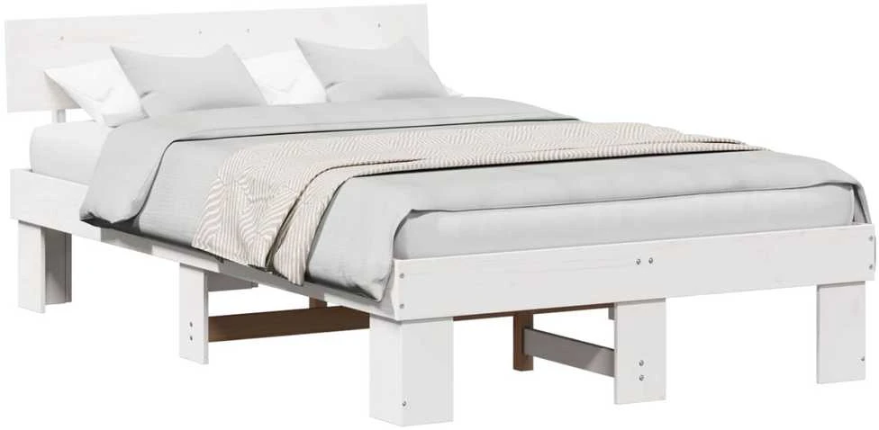 Lovos rėmas Balta 140 x 190 cm Kietos pušies mediena