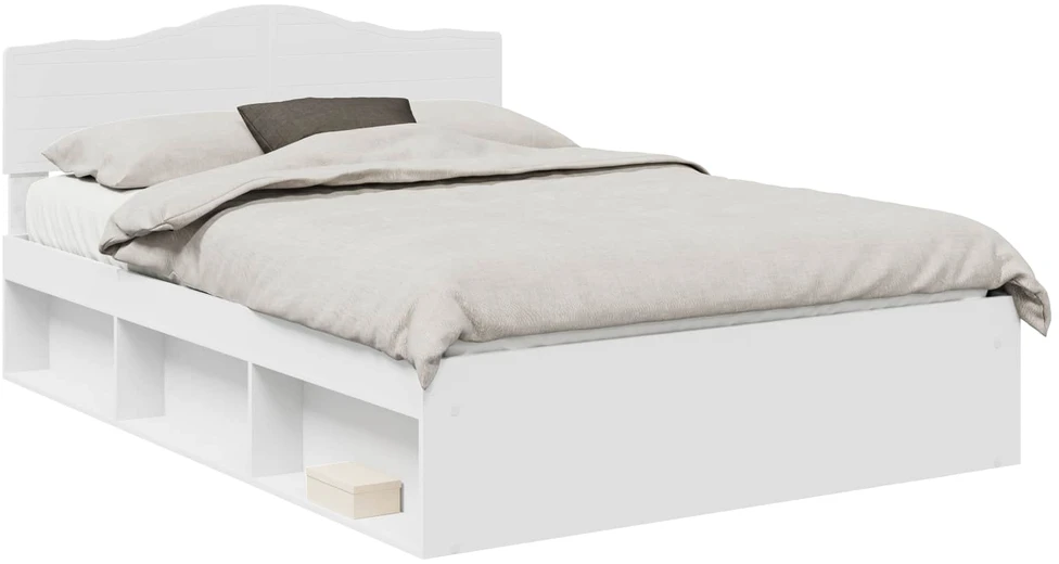 Lovos rėmas Balta 140 x 190 cm Kietos pušies mediena