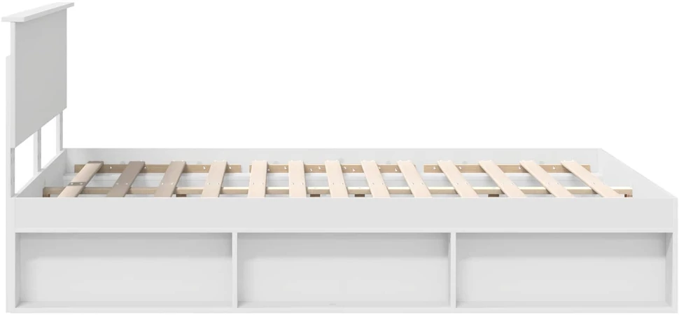Lovos rėmas Balta 140 x 200 cm Kietos pušies mediena