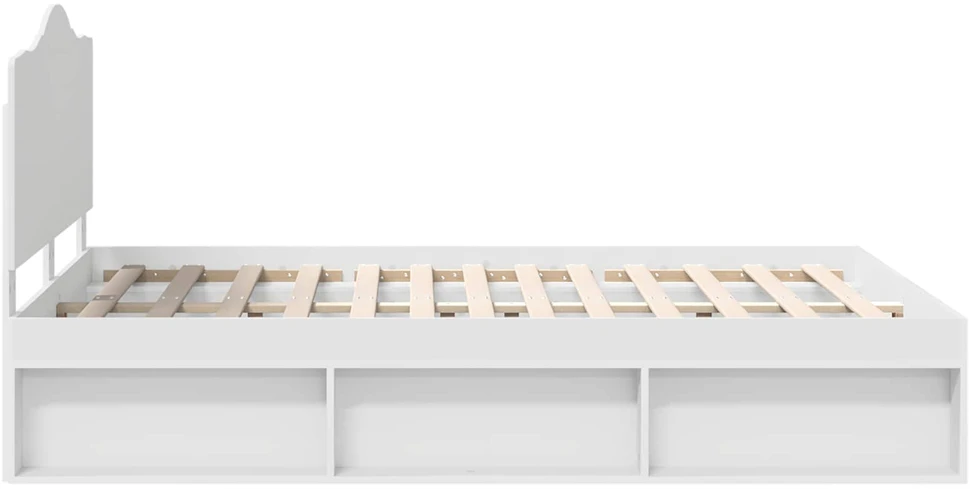 Lovos rėmas Balta 150 x 200 cm Kietos pušies mediena