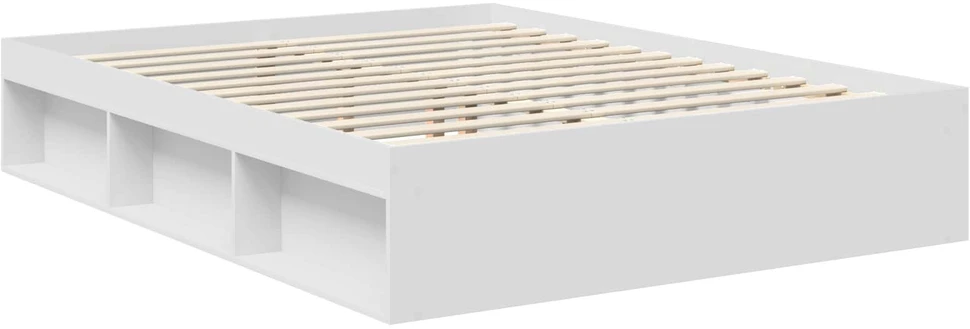 Lovos rėmas Balta 150 x 200 cm Kietos pušies mediena