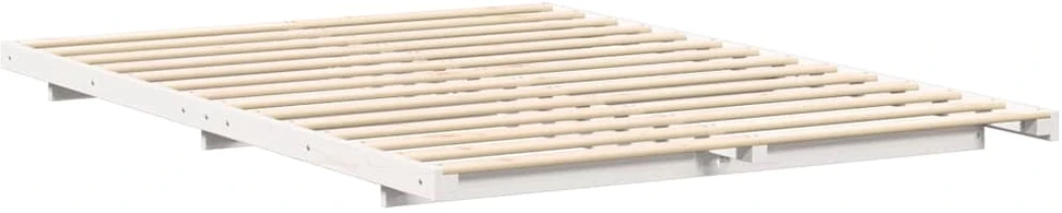 Lovos rėmas Balta 150 x 200 cm Kietos pušies mediena
