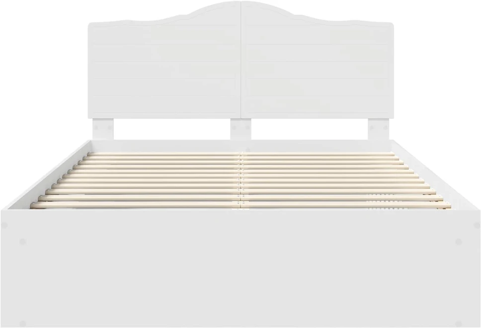 Lovos rėmas Balta 150 x 200 cm Kietos pušies mediena
