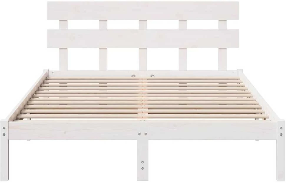 Lovos rėmas Balta 150 x 200 cm Pušies medienos masyvas