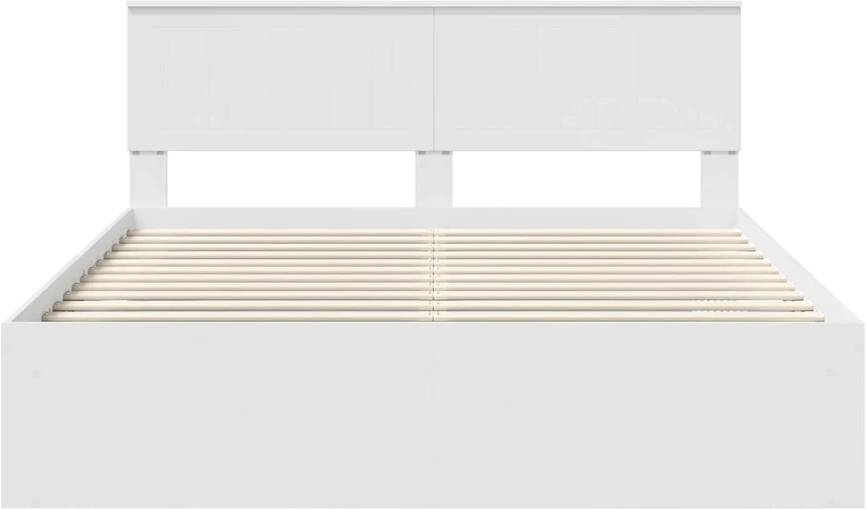 Lovos rėmas Balta 160 x 200 cm Kietos pušies mediena