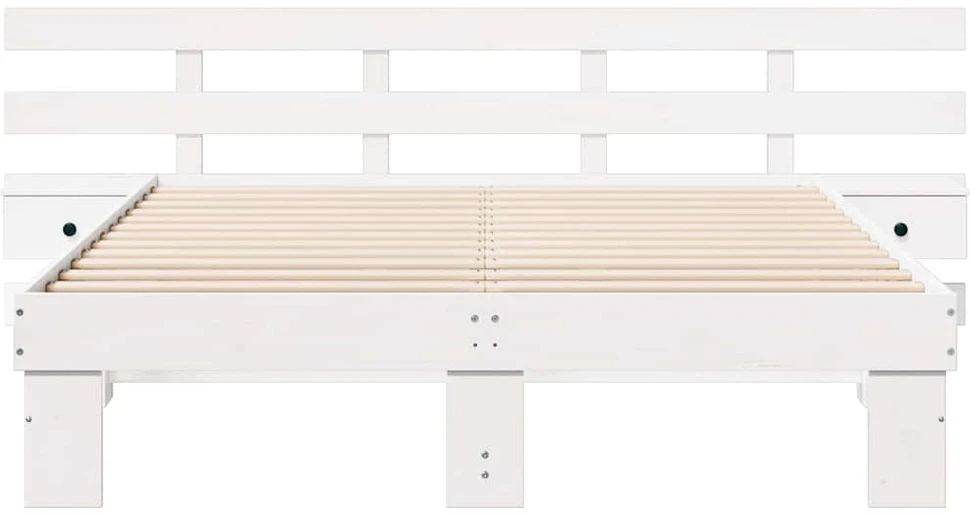 Lovos rėmas Balta 160 x 200 cm Kietos pušies mediena