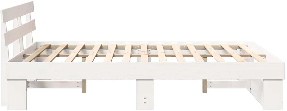 Lovos rėmas Balta 160 x 200 cm Kietos pušies mediena