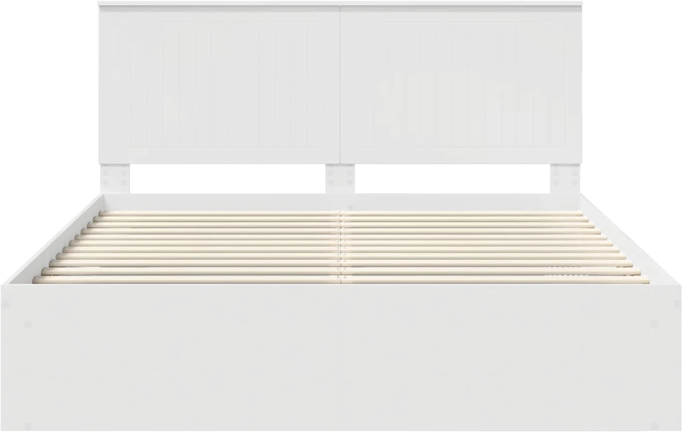 Lovos rėmas Balta 160 x 200 cm Kietos pušies mediena