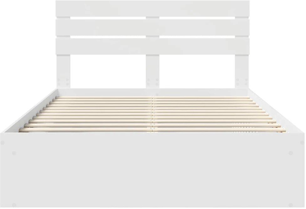 Lovos rėmas Balta 160 x 200 cm Kietos pušies mediena