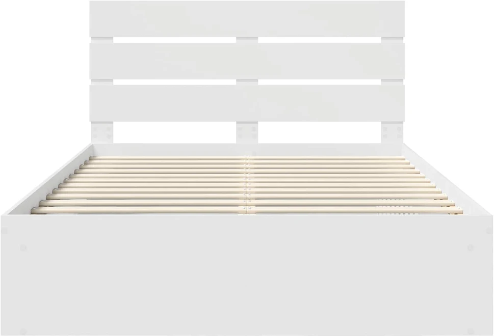 Lovos rėmas Balta 160 x 200 cm Kietos pušies mediena