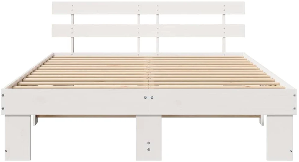 Lovos rėmas Balta 160 x 200 cm Kietos pušies mediena
