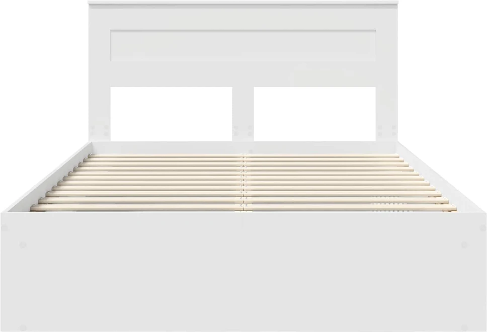 Lovos rėmas Balta 160 x 200 cm Kietos pušies mediena