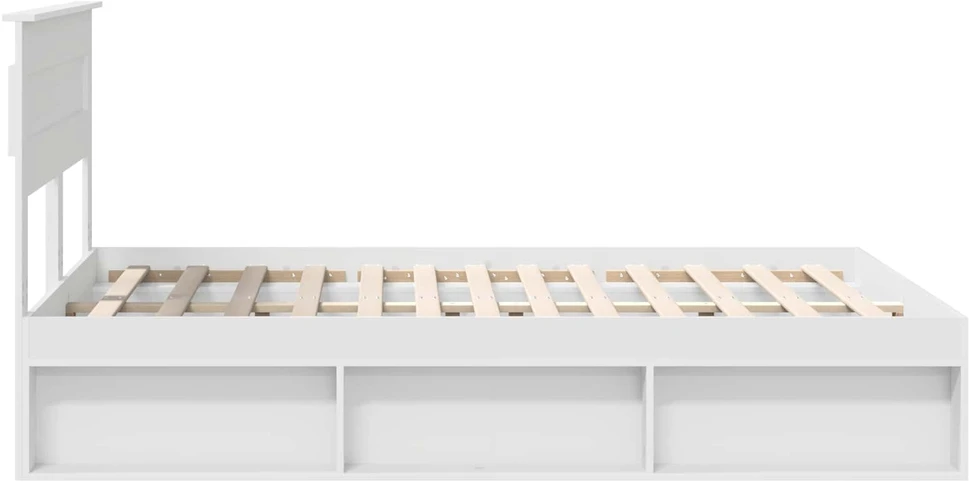Lovos rėmas Balta 160 x 200 cm Kietos pušies mediena
