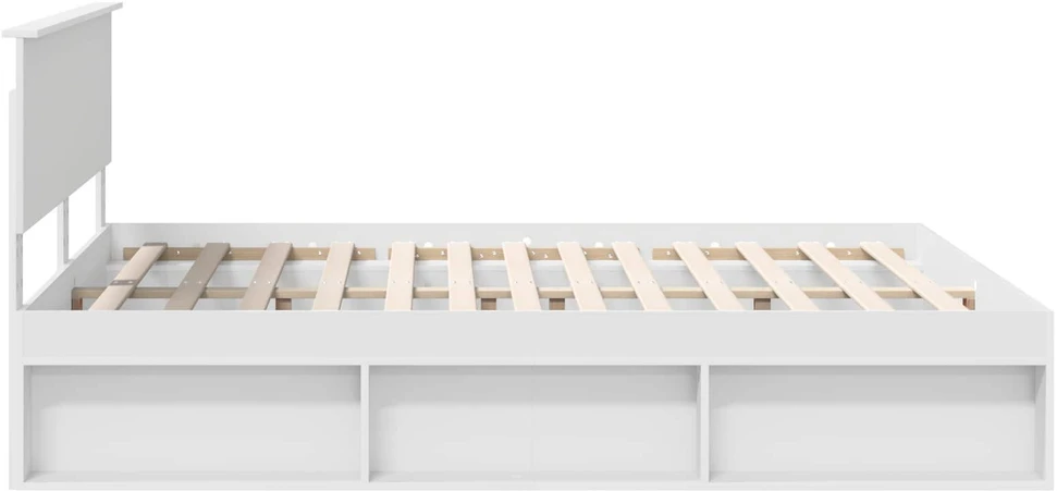 Lovos rėmas Balta 160 x 200 cm Kietos pušies mediena