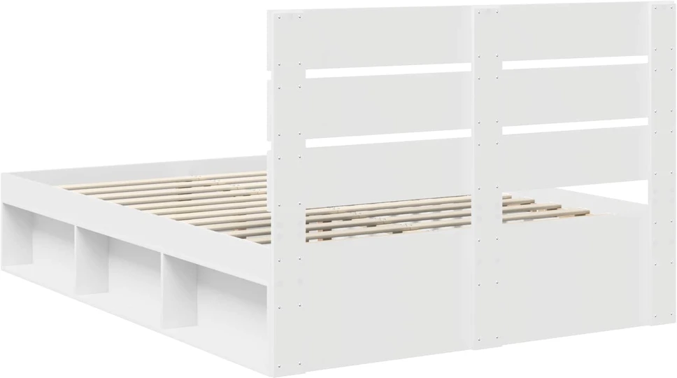 Lovos rėmas Balta 160 x 200 cm Kietos pušies mediena