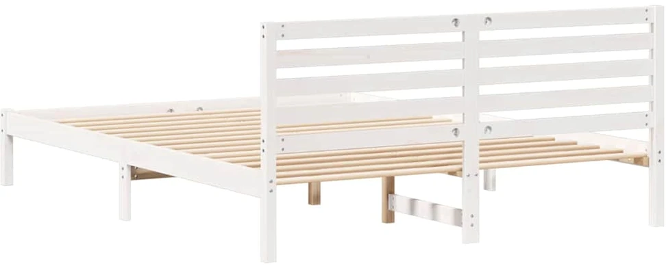 Lova Lovos rėmas Balta 160 x 210 cm Kietos pušies mediena