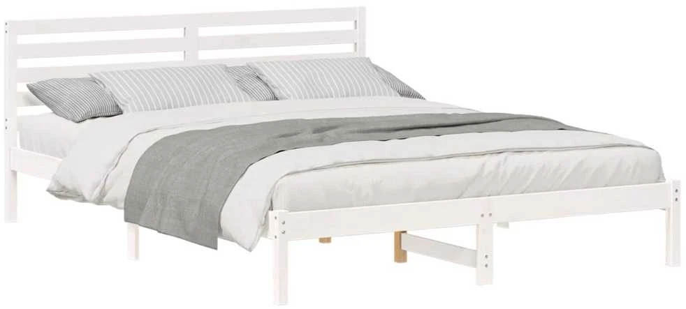 Lova Lovos rėmas Balta 160 x 210 cm Kietos pušies mediena