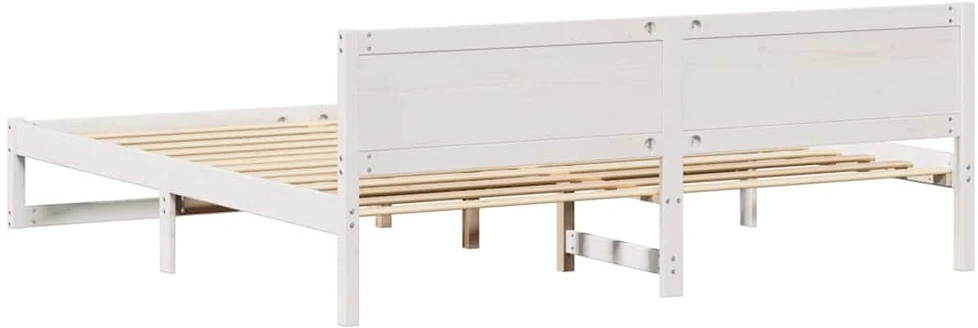 Lovos rėmas Balta 180 x 200 cm Kietos pušies mediena