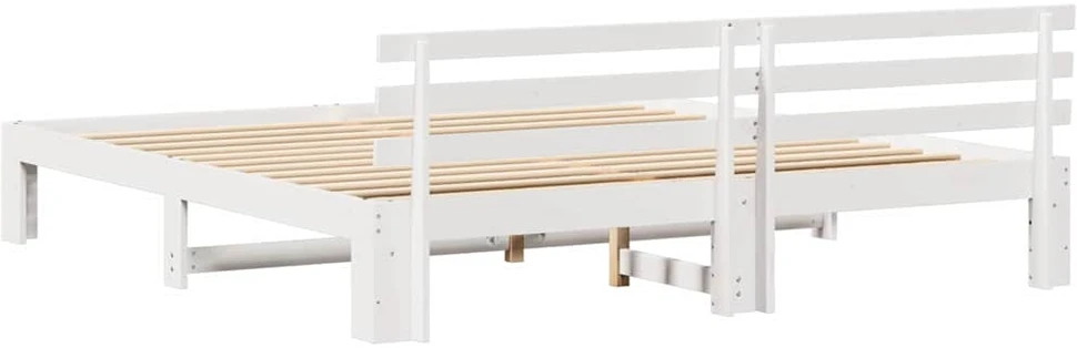 Lovos rėmas Balta 200 x 200 cm Kietos pušies mediena
