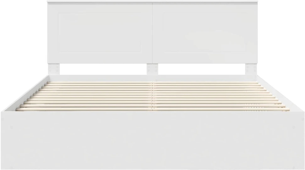 Lovos rėmas Balta 200 x 200 cm Kietos pušies mediena