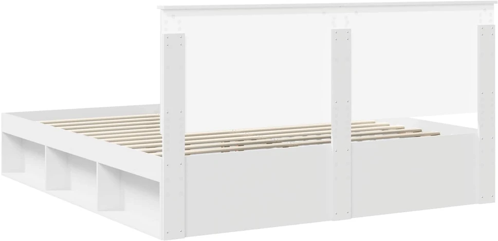 Lovos rėmas Balta 200 x 200 cm Kietos pušies mediena