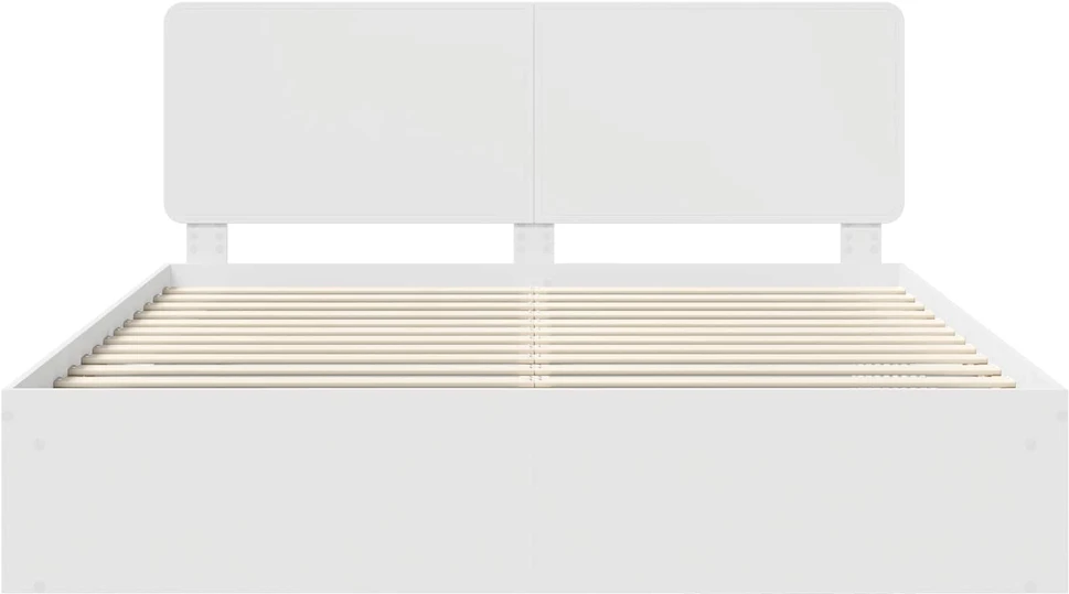 Lovos rėmas Balta 200 x 200 cm Kietos pušies mediena