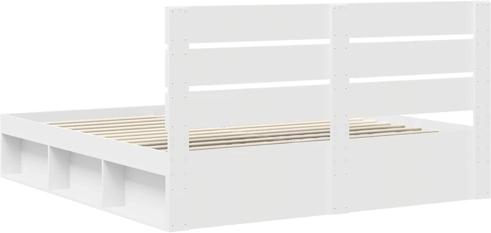 Lovos rėmas Balta 200 x 200 cm Kietos pušies mediena