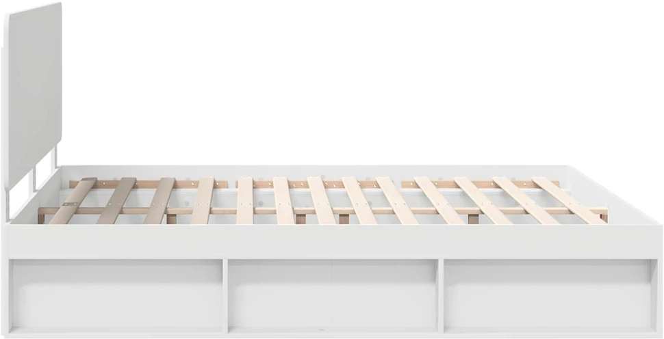 Lovos rėmas Balta 200 x 200 cm Kietos pušies mediena