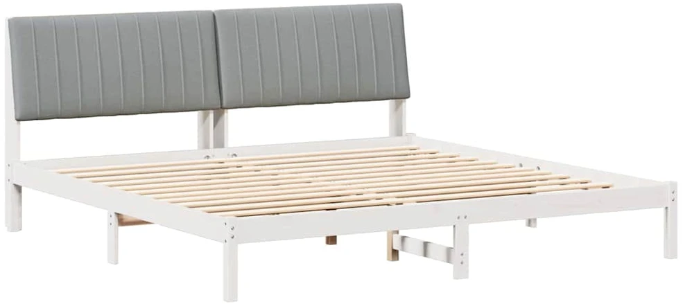Lovos rėmas Balta 200 x 200 cm Kietos pušies mediena