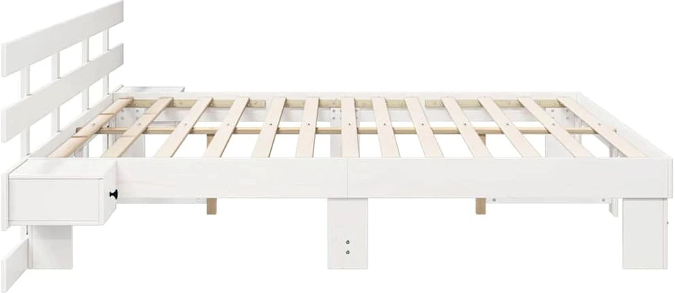 Lovos rėmas Balta 200 x 200 cm Kietos pušies mediena
