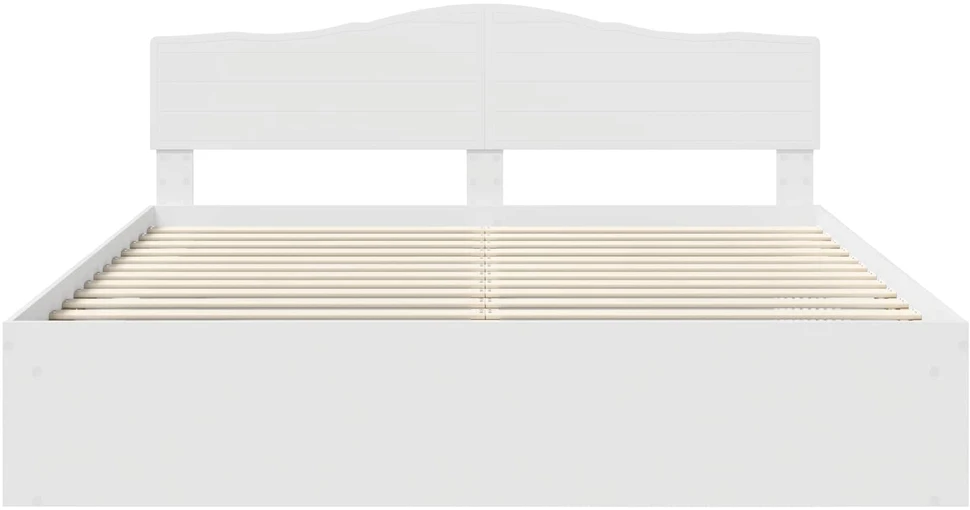 Lovos rėmas Balta 200 x 200 cm Kietos pušies mediena
