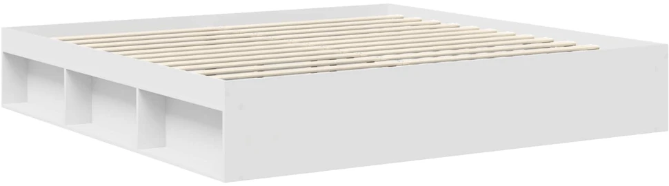 Lovos rėmas Balta 200 x 200 cm Kietos pušies mediena