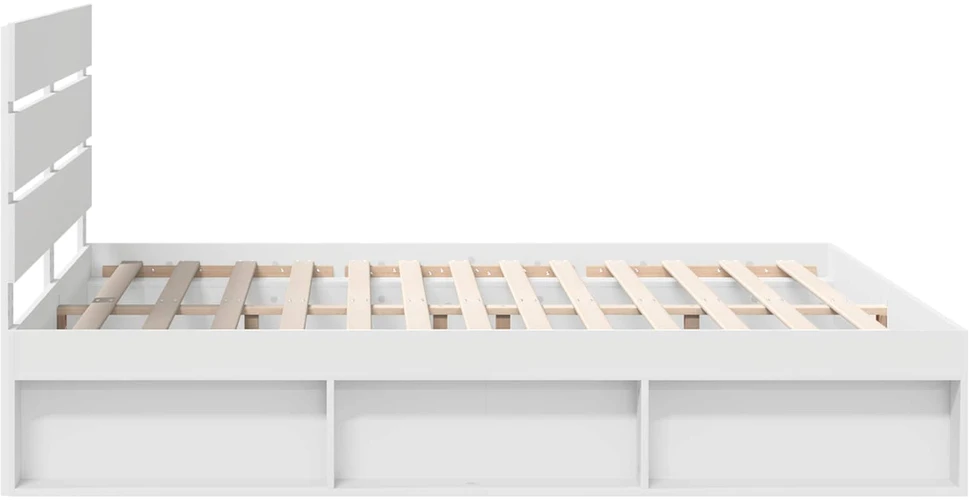Lovos rėmas Balta 200 x 200 cm Kietos pušies mediena