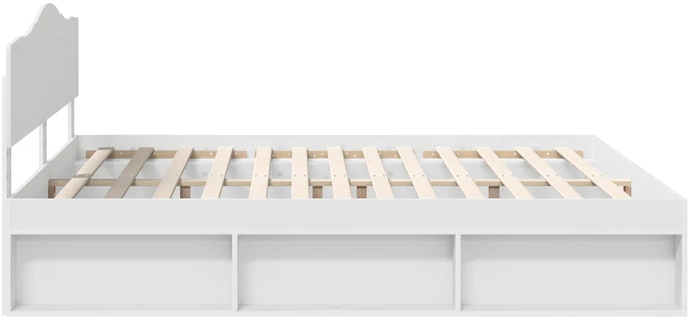 Lovos rėmas Balta 200 x 200 cm Kietos pušies mediena