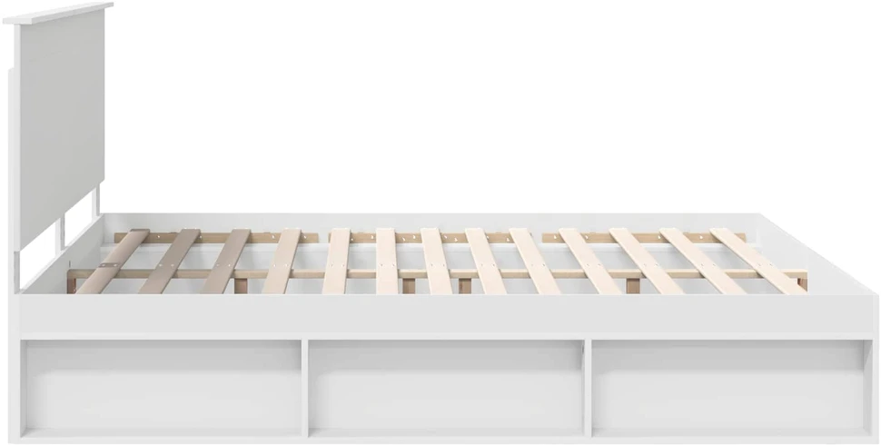 Lovos rėmas Balta 200 x 200 cm Kietos pušies mediena