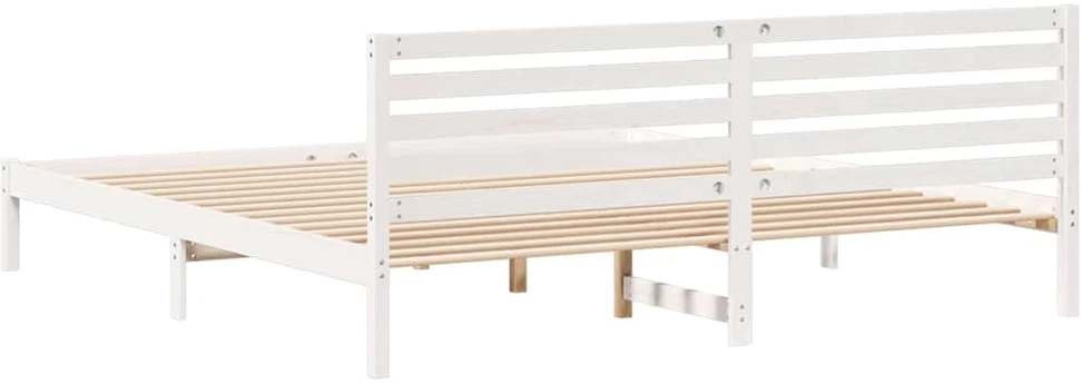 Lova Lovos rėmas Balta 200 x 220 cm Kietos pušies mediena