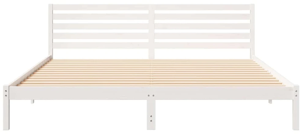 Lova Lovos rėmas Balta 200 x 220 cm Kietos pušies mediena
